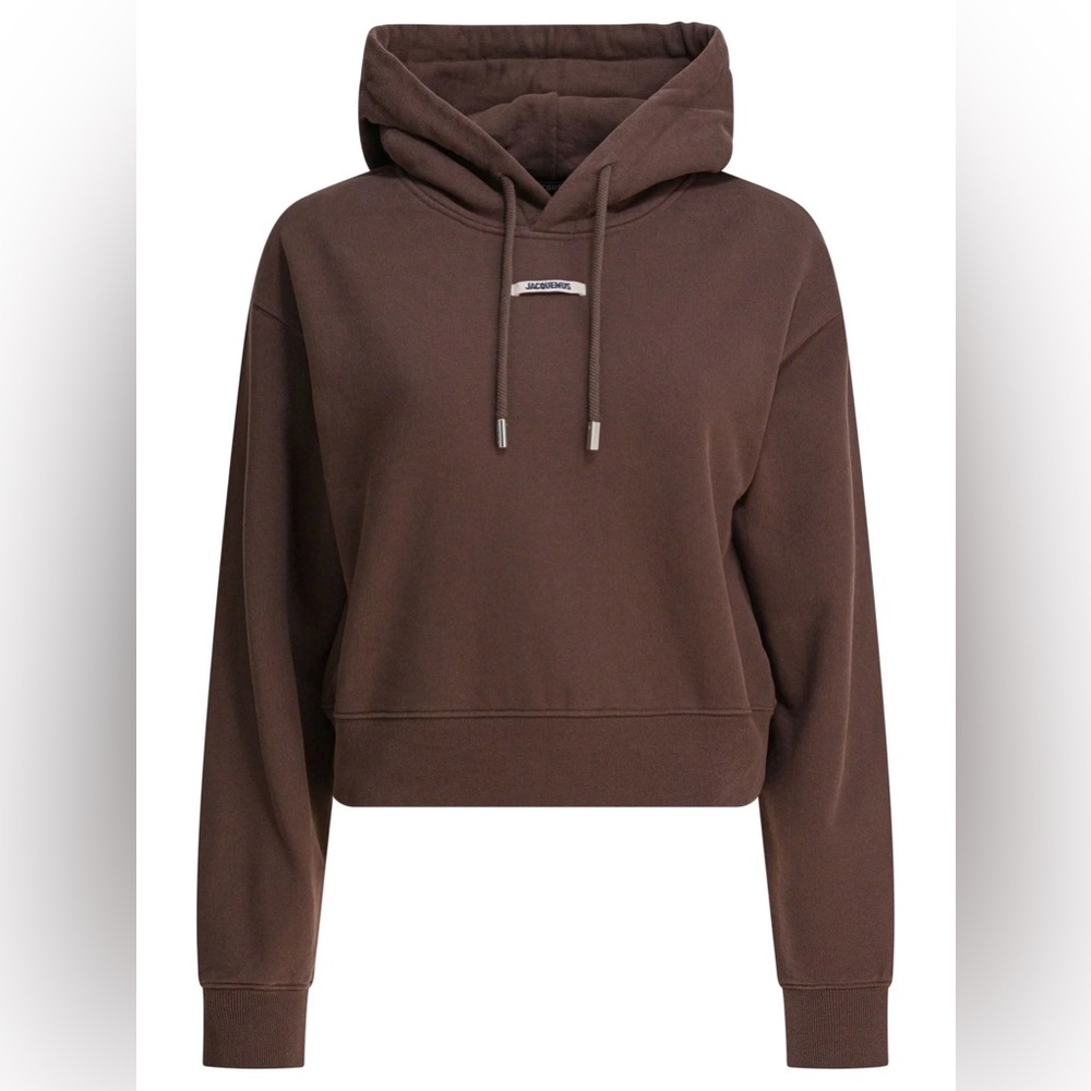 Jacquemus The Gros Grain Drawstring Hoodie Chocolate Brown